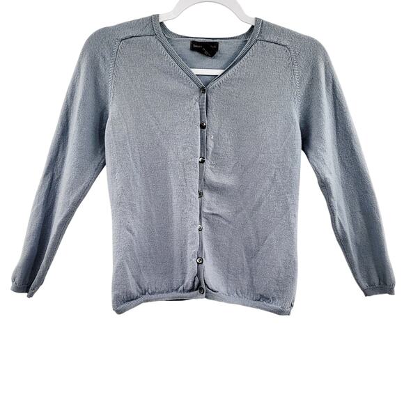 Banana Republic Blue Gray 100% Merino Wool Button Up Cardigan Sweater Women's M - Picture 1 of 7